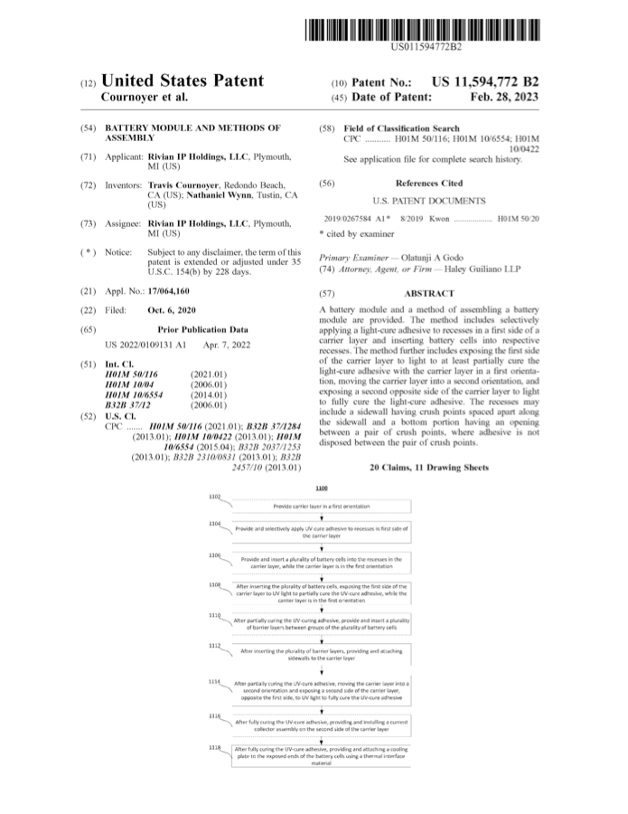 Preview of Multi-Step UV-Cure Carrier patent cover page.